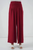 Geniş Paça Pileli Pantolon 6718 - Kırmızı - 3
