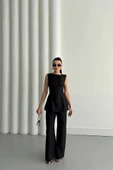 JAKAR KETEN KOLSUZ BLUZ-PANTOLON TK - Siyah - 3