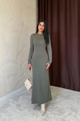 Haki Vücudu Saran Uzun Elbise - 2