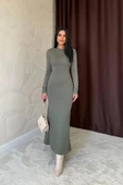 Haki Vücudu Saran Uzun Elbise - 1