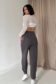 Füme Pensli Lastik Detaylı Pantolon - 4