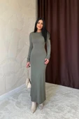 Haki Vücudu Saran Uzun Elbise - 3