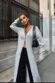 Sandy Düğmeli Uzun Hırka 5100-23 - 5