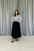 Siyah Uzun Pileli Etek - 2