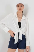 Örme Oversize Gömlek 20264 - Beyaz - 2
