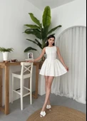 Yema Düğme Detaylı Elbise - 4