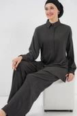 Örme Tesettür Alt Üst Takım 6711 - Antrasit - 1