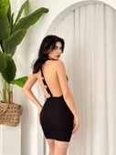 Katalina Gül Düğmeli Elbise - 1