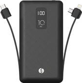 S-link IP-T100C 10000mAh Lightning+Micro+Type C Kablolu Powerbank Siyah LCD'li Taşınabilir Pil Şarj Cihazı thumbnail 2