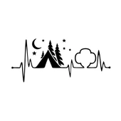 Ritim Kamp Karavan Sticker 17x17 Cm Siyah - 1