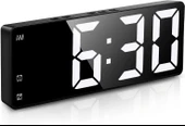Aynalı Alarm Saat Takvimli Termometre Led Dijital Modern Masa Saati - 1