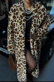 Leopar Desenli İçi Astarlı Peluş Kaban 7065 - 6