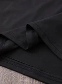 Baskılı Oversize Bisiklet Yaka T-shirt - Siyah - 4