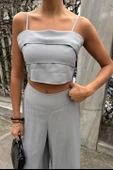 Crop Plazzo Pantolon Takım 10155-08 - 5