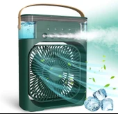 Mini Hava Soğutucu, Taşınabilir Hortumsuz Portatif Klima, Mobil Sulu Klima, 3 Rüzgar Hızı, 3 Sis Modu, Taşınabilir Buzlu Vantilatör 5 Sprey Delikli ile Renkli LED Işıklı Siyah Renk thumbnail 7