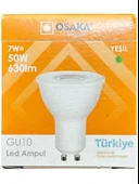 (10 Adet) Osaka 7W Yeşil Işık GU10 Duylu Led Çanak Ampul thumbnail 2