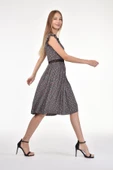 DRR Moda V-Yaka Puantiyeli Kısa Elbise - 4