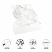 DecoHandy  Pvc Yer Karosu 30x30cm 4'lü Paket - Mermer Desenli Beyaz  0,36m2 - 1