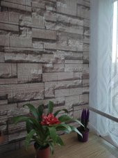 Renkli Duvarlar 10 Adet 70-77cm Taş Desen Yapışkanlı Duvar Kağıdı Panel NW116 - 6