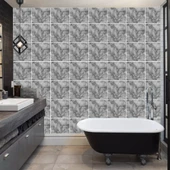 DecoHandy  Pvc Duvar Karosu 30x30cm 4'lü Paket - Mermer Desenli Siyah 0,36m2 - 1