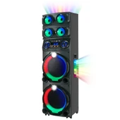 GD-2126 Dijital LED Göstergeli FM Radyolu Mikrofonlu RGB TWS Çift 12 inç Stereo Bass Kablosuz Karaoke Hoparlör - 4