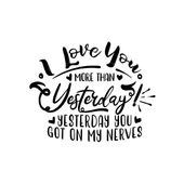 I love You Sticker 17x17 Cm Siyah - 1