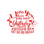 I love You Sticker 17x17 Cm Kırmızı - 1
