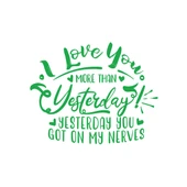 I love You Sticker 17x17 Cm Yeşil - 1