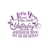 I love You Sticker 17x17 Cm Mor - 1
