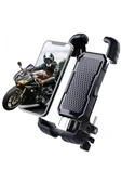 360° Derece Ayarlanabilen Gidon Bağlantılı Bisiklet Motosiklet İçin Abs 4-7.8″ İnç Telefon Tutucu - 1