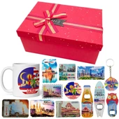 Malezya Hediye Kutusu 10 Parça Kupa Magnet Anahtarlık Kutu thumbnail 1