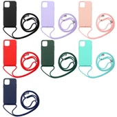 İPhone 11 ile Uyumlu Ropi İpli Silikon İçi Kadife Korumalı Kılıf - 11