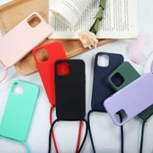 İPhone 11 ile Uyumlu Ropi İpli Silikon İçi Kadife Korumalı Kılıf - 6