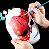 Beyaz Renk Boyanabilir Anonim Tam Yüz Cosplay Maske 24x18 cm - 2