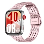 Huawei Watch Fit 4 Fit 4 Pro İle Uyumlu Lux Correa Paslanmaz Ayarlanabilir Metal Tokalı Kordon  Pembe - 1