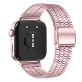 Huawei Watch Fit 4 Fit 4 Pro İle Uyumlu Lux Correa Paslanmaz Ayarlanabilir Metal Tokalı Kordon  Pembe - 2