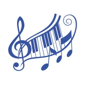 Müzik ve Nota Sticker 17x17 Cm Mavi - 1