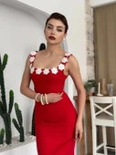 Mıng Çiçek Detaylı Elbise - 5