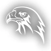 Kartal Kafası Sticker 17x17 Cm Beyaz - 1