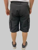 Erkek Sers Pamuklu Regular Fit Paraşüt Kargo Cepli Füme Kapri - 3