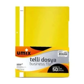 Umix Telli Dosya A4 Eco Sarı 50'li Paket - 1