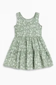 Çiçekli Kız Çocuk Elbise thumbnail 4