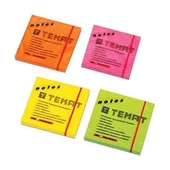Temat Yapışkanlı Not Kağıdı 75x75 Fosforlu Pembe 12'li Paket - 2