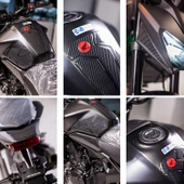 Honda Hornet 750 2025 ile Uyumlu Kaydırmaz 6D Karbon 20 Parça Tank Pad Seti GC42 thumbnail 3