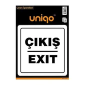 Uniqo Uyarı Etiketi Çıkış / Exit - 1