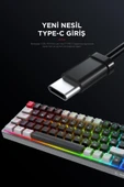 Rampage YORU Mini Siyah/Gri Type-C Bağlantılı OUTEMU Red Swich Q Mekanik Gaming Oyuncu Klavye RGB - 1