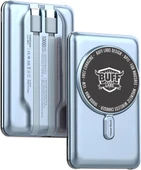 BUFF LABS BP11 10000 mAh Magsafe Uyumlu Dahili Kablolu Taşınabilir Manyetik Powerbank (Mavi) thumbnail 1