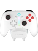Rampage HYDRA PRO Beyaz BT + 2.4 GHz Şarj İstasyonlu PC Gamepad RGB Joypad - 1