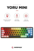 Rampage YORU Mini Siyah/Gri Type-C Bağlantılı OUTEMU Red Swich Q Mekanik Gaming Oyuncu Klavye RGB - 2