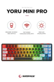 Rampage YORU Mini PRO Siyah/Gri 2.4ghz+BT5.0+Type-C 5 Bağlantı OUTEMU Red Swich Q Mekanik Gaming Oyuncu Klavye RGB - 1